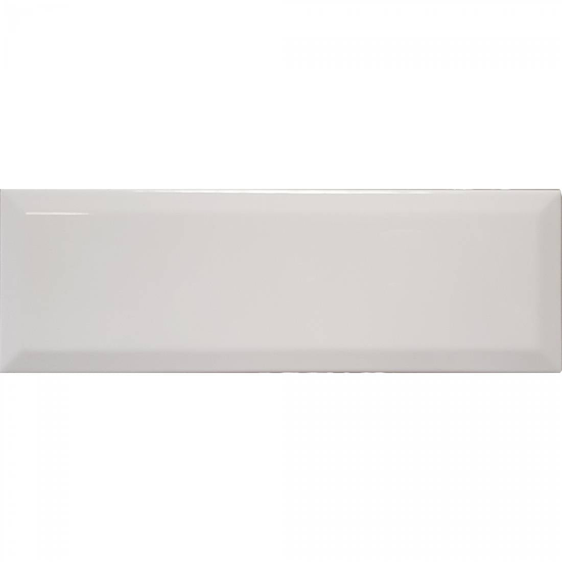 Lustrous White Ceramic Wall Tiles - Biselado 10x30 Gloss Bevelled