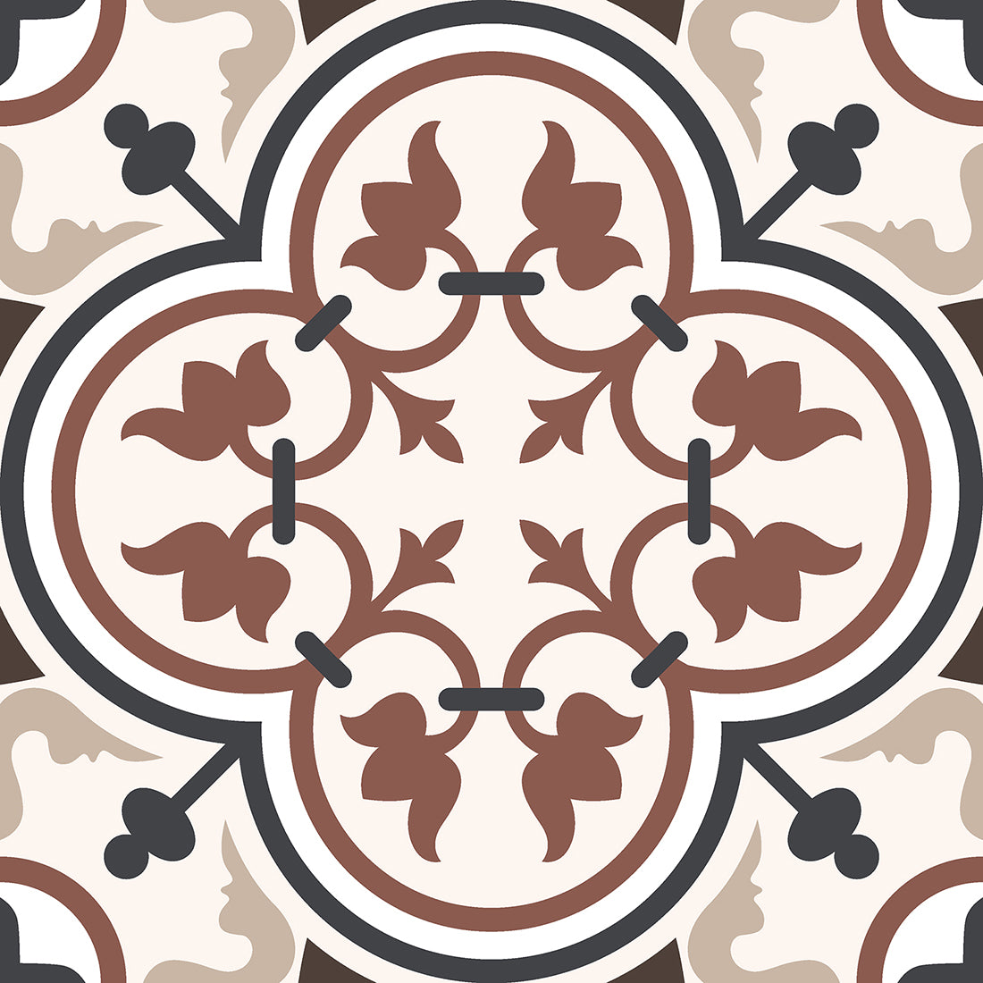 Elegantly Versatile Brown Cubic Ceramic Tiles - 20x20