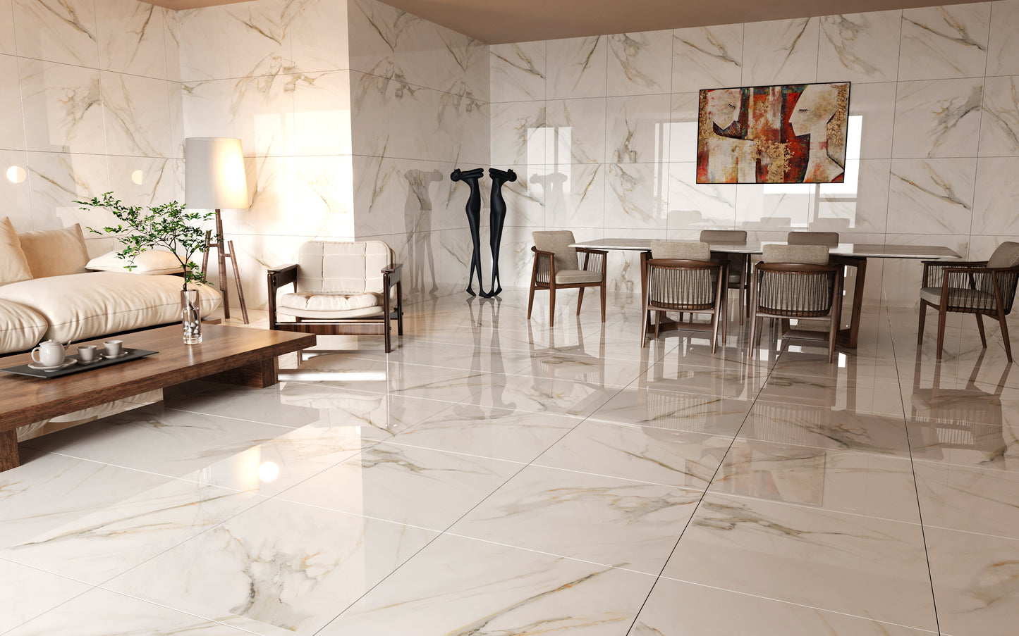 Seaside white Gloss 60x60