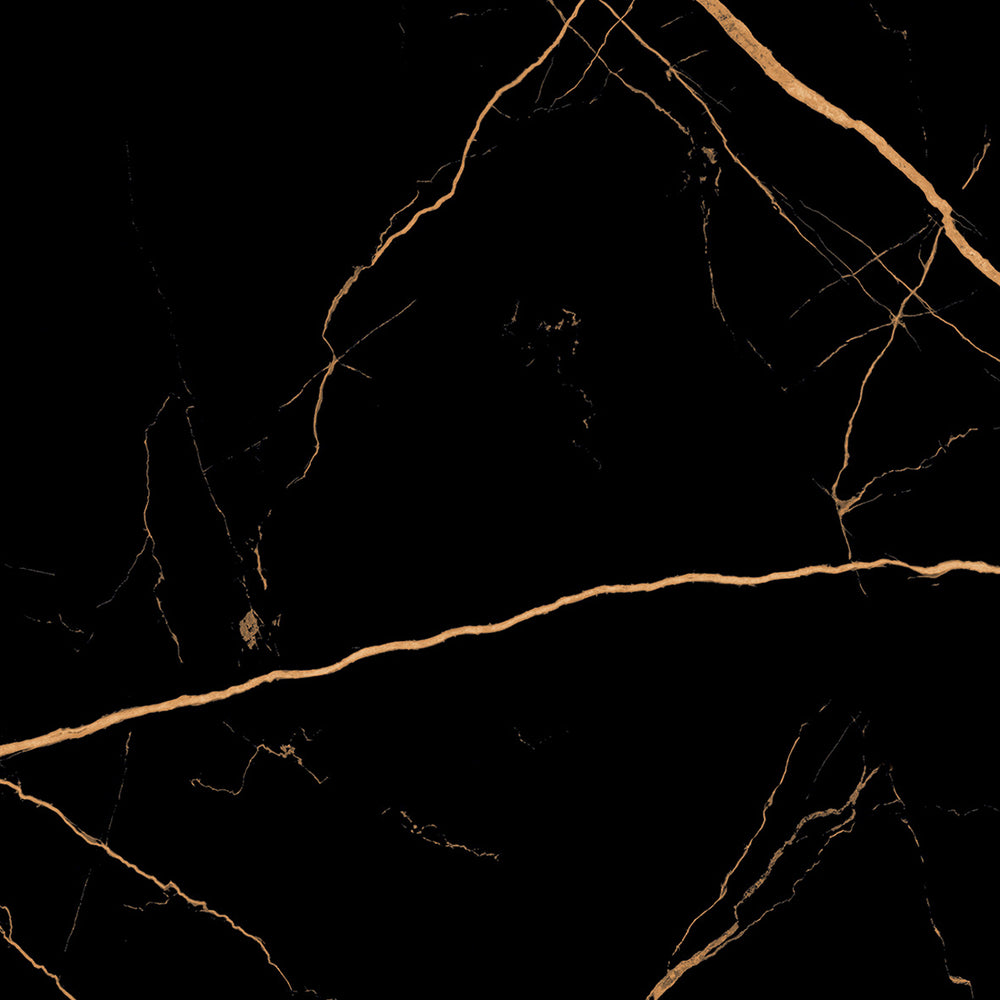 Elegant Porcelain Tiles-Atlantis Black 60x60 Gold Matt Finish