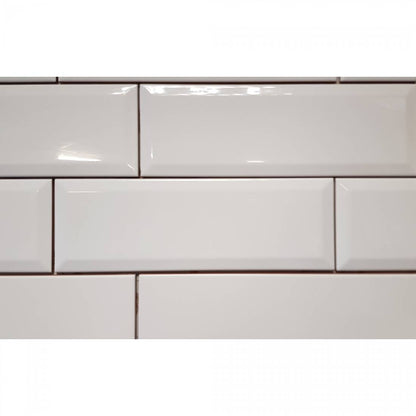 Pristine Elegance 10x30 White Matt Bevelled Ceramic Tiles