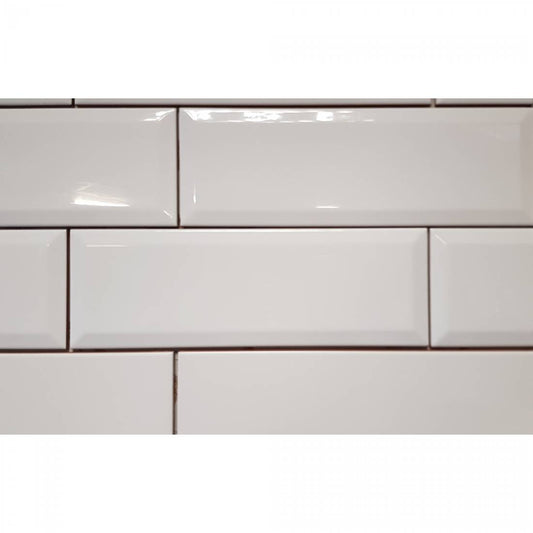 Pristine Elegance 10x30 White Matt Bevelled Ceramic Tiles