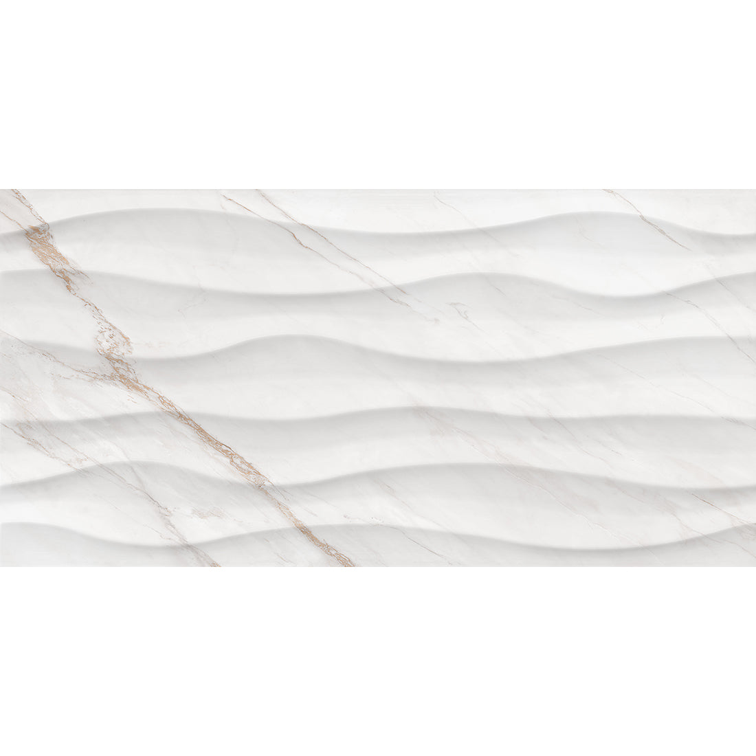 Gleaming Glossy Ceramics: Luxurious White tiles with a Golden Touch