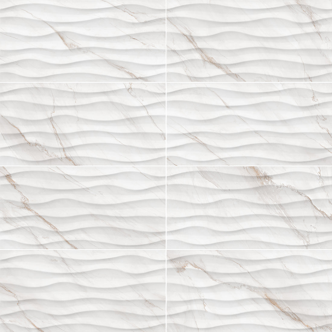 Gleaming Glossy Ceramics: Luxurious White tiles with a Golden Touch
