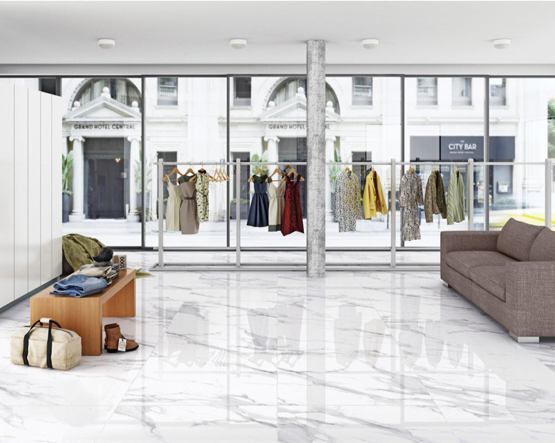 Glistening White Glazed Polished Porcelain Tiles 60x60