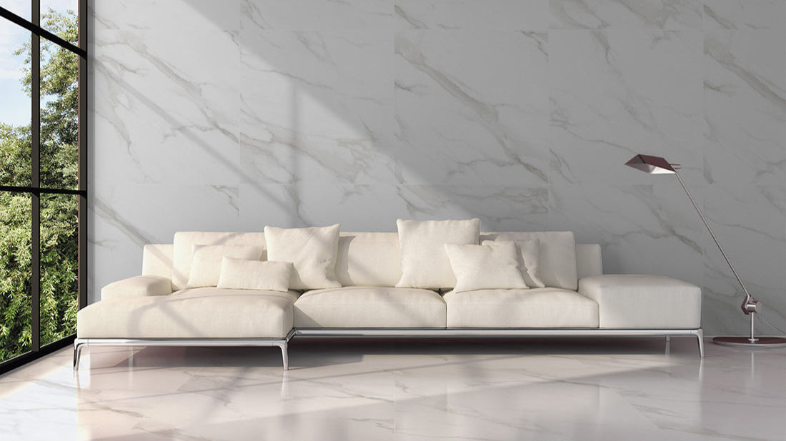 Glistening White Glazed Polished Porcelain Tiles 60x60