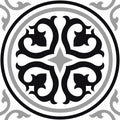 Black Matte Ceramic Tiles in Vintage Cube Pattern