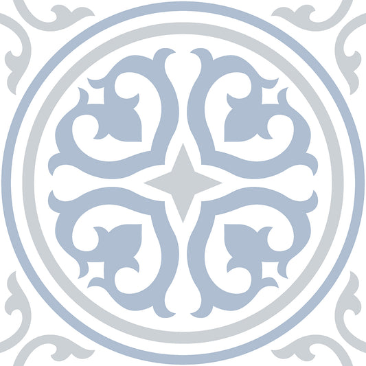 Charming Blue Retro Cube Ceramic Tiles 20x20 Matt Finish